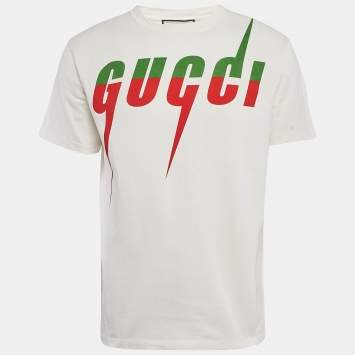 Gucci Off-White Gucci Blade Print Cotton Jersey T-Shirt XS