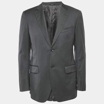 Pre Owned Gucci Grey Wool Tailored Single Breasted Blazer M