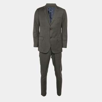 Gucci Charcoal Grey Patterned Wool Tailored Suit L