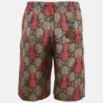 Gucci X Adidas Marco GG/Trefoil Print Silk Shorts S Gucci | TLC