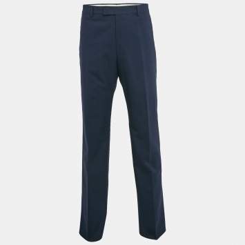 Gucci Navy Blue Cotton Tailored Trousers XXL