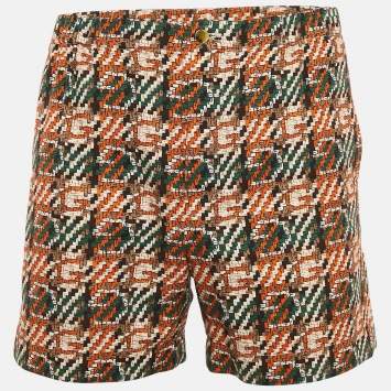 Gucci Navy Blue GG Jacquard Cotton Web Striped Shorts S