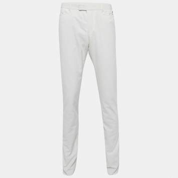 Gucci White Corduroy Regular Fit Trousers L