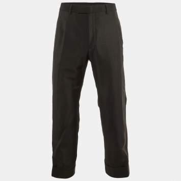 Gucci Black Mohair & Wool Tailored Pants S/Waist 34"