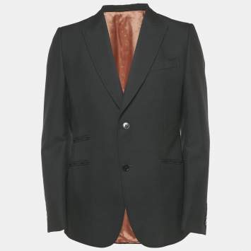 Gucci Black Wool Single Breasted Blazer L