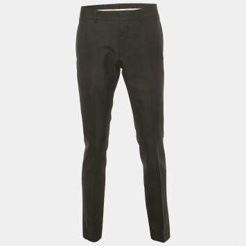 Gucci Black Wool Regular Trousers  L