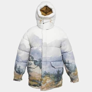 مملوكة مسبقًا Gucci X The North Face Brown Brown Printed Down Skii Jacket M