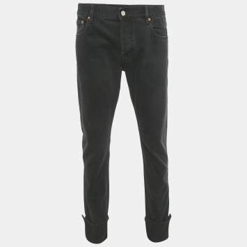 مملوكة مسبقًا Gucci Black Denim Straight Leg Jeans L/Waist 35"