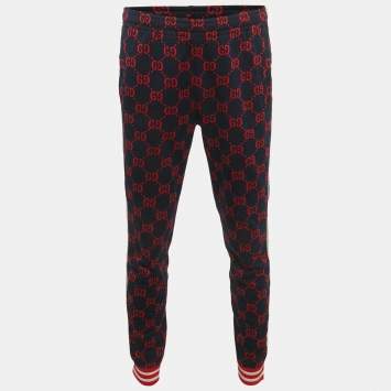 مملوكة مسبقًا بنطلون رياضي قطن جيرسي غوتشي أزرق GG مقاس كبير