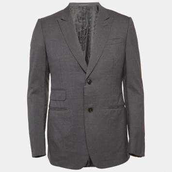 Pre Owned Gucci Grey Wool Regular Fit Blazer M
