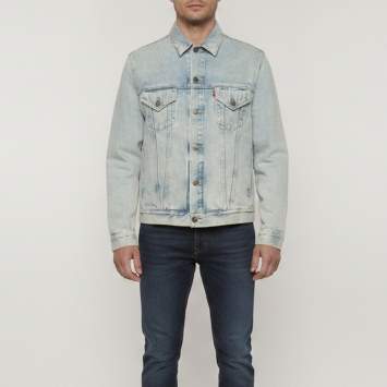 Pre Owned Gucci Blue Denim Angry Cat "LOVED" Embroidered Button Up Jacket L