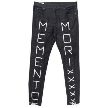 Pre Owned Gucci Black Denim Momento Mori Detail Super Skinny Jeans L