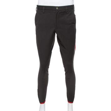 Pre Owned Gucci Black Gabardine Side Stripe Detail Stretch Trousers L  