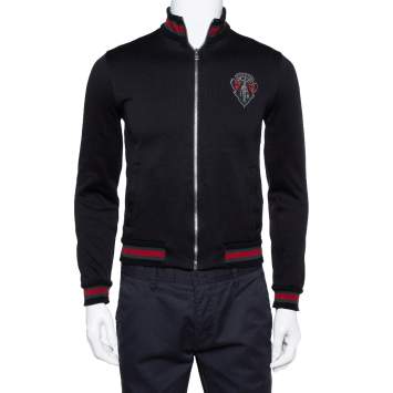 Pre Owned Gucci Equestrian Black Zip Front Jacket XS