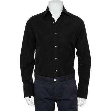 Gucci Black Cotton Button Front Shirt M