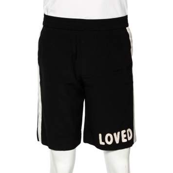 Gucci Black Wool Contrast Stripe Detail Shorts S