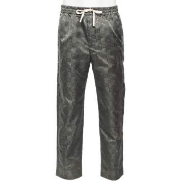 Pre Owned Gucci Grey GG Monogram Synthetic Off The Grid Trousers L