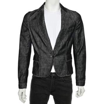 Pre Owned Gucci Vintage Blue Denim Single Breasted Blazer S
