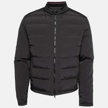 Pre Owned Gucci Black Synthetic Puffer Zip Jacket M