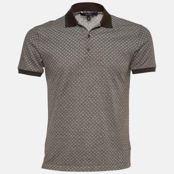 Pre Owned Gucci Brown Cotton Pique Polo T-Shirt M