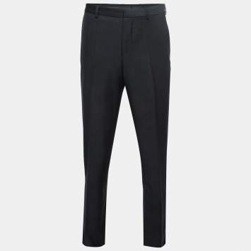 Gucci Black Wool Crepe Trousers L
