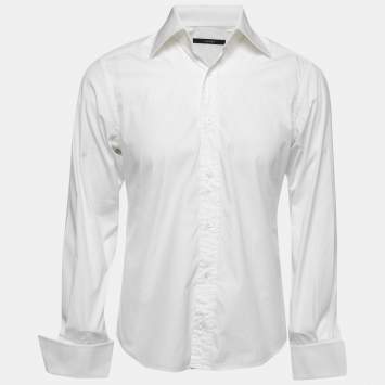 Gucci White Poplin Button Front Shirt M