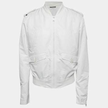 Pre Owned Gucci White Synthetic Zip-Up Jacket XL