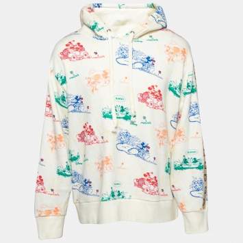 Gucci X Disney Cream Mickey Mouse Print Cotton Knit Hoodie XL