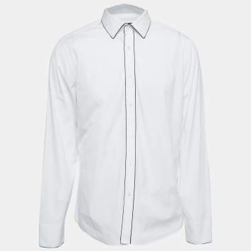 Pre Owned Gucci White Cotton Button Front Shirt 2XL