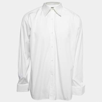 Gucci White Cotton Button Front Dress Shirt 3XL