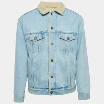 Pre Owned Gucci Blue Paramount Pictures Embroidered Denim Jacket S