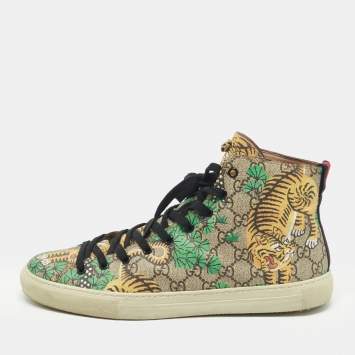 Pre Owned Gucci Multicolor GG Coated Canvas High Top Sneakers Size 44