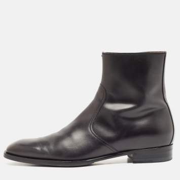 Gucci Black Leather Ankle Length Boots Size 43.5
