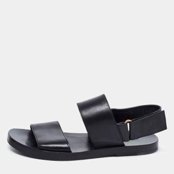 Pre Owned Gucci Black Leather Slingback Sandals Size 40