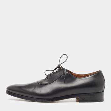 مملوكة مسبقًا Gucci Black Leather Lace Up Oxfords Size 45
