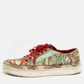 Pre Owned Gucci Multicolor Canvas Tian Low Top Sneakers Size 40.5
