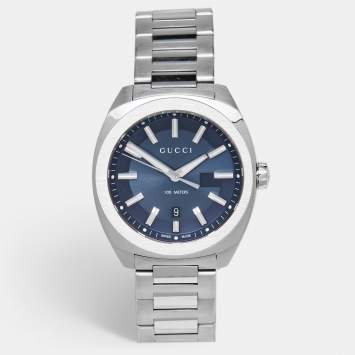 Pre Owned Gucci Blue Stainless Steel GG2570 YA142303 Men's Wristwatch 40 mm