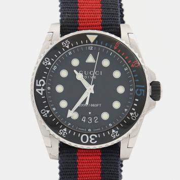 Pre Owned Gucci Dive 136.2 Quartz Stainless Steel Men's Wristwatch 45 mm