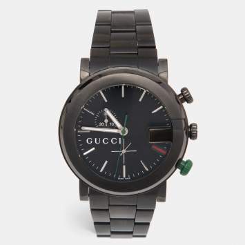 Pre Owned Gucci Black PVD Coated Stainless Steel G-Chrono YA101331 Men's Wristwatch 44 mm