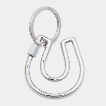 Pre Owned Hermès Fer a Cheval Enamel Stainless Steel Key Ring