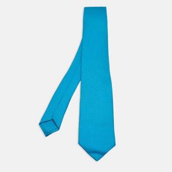 مملوكة مسبقًا Hermès Turquoise Cravate New Faconnee Silk Classic Tie