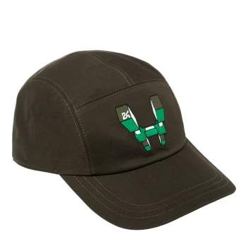 Pre Owned Hermes Olive Green H Odyssey Embroidered Cotton Nevada Cap Size 59