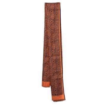 Pre Owned Hermes Orange Tinos Cashmere & Silk Muffler