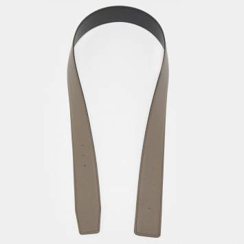 Pre Owned Hermes Gris Etain/Noir Epsom And Chamonix Reversible Belt Strap 85 CM