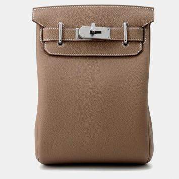 Hermes Hac a dos PM Etoupe Togo Leather Bag
