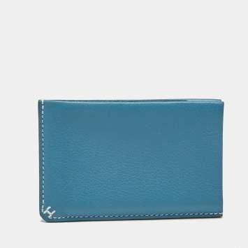 Hermès Bleu Jean Evercolor Leather H Sellier Card Holder