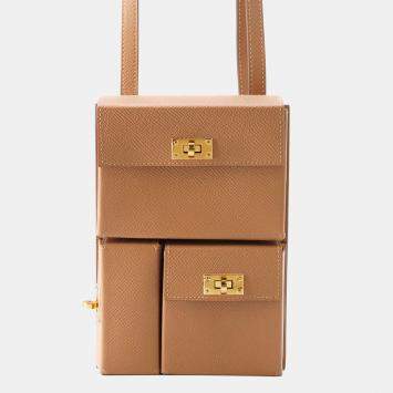 Pre Owned Hermes Kelly Multi Pocket Gold Epsom Bag 