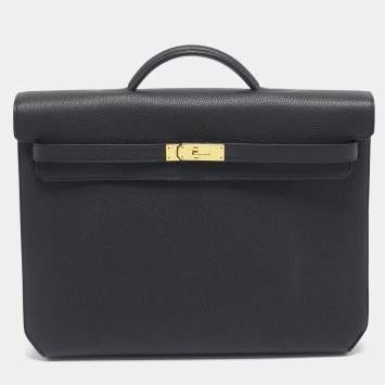 Pre Owned Hermès Kelly Depeches 36 Noir Togo Leather Briefcase