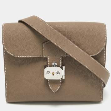 Pre Owned Hermès Etoupe Togo Leather Sac A Depeches 21 Bag