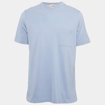 Hermès Lilac Cotton Pique Crew Neck T-Shirt L